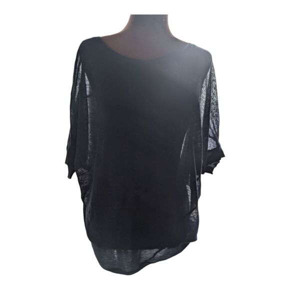 Vince lightweight slouchy silk Alpaca oversized short sleeve sweater Small - Picture 9 of 13